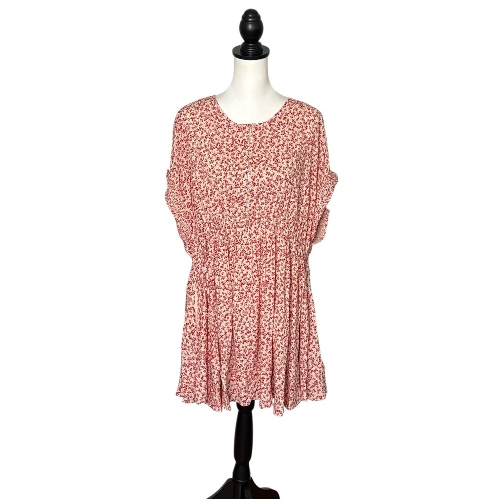 NWT Free People One Fine Day Mini Dress in Tea Combo Size S Red Floral Print - Picture 4 of 14